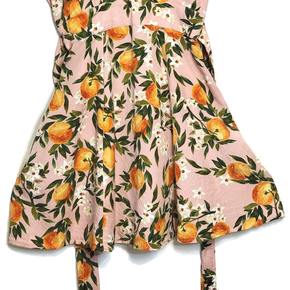 Marine Layer Camila Tropical Floral Orange Print Summer Pink Mini Dress Size XS - Picture 10 of 15